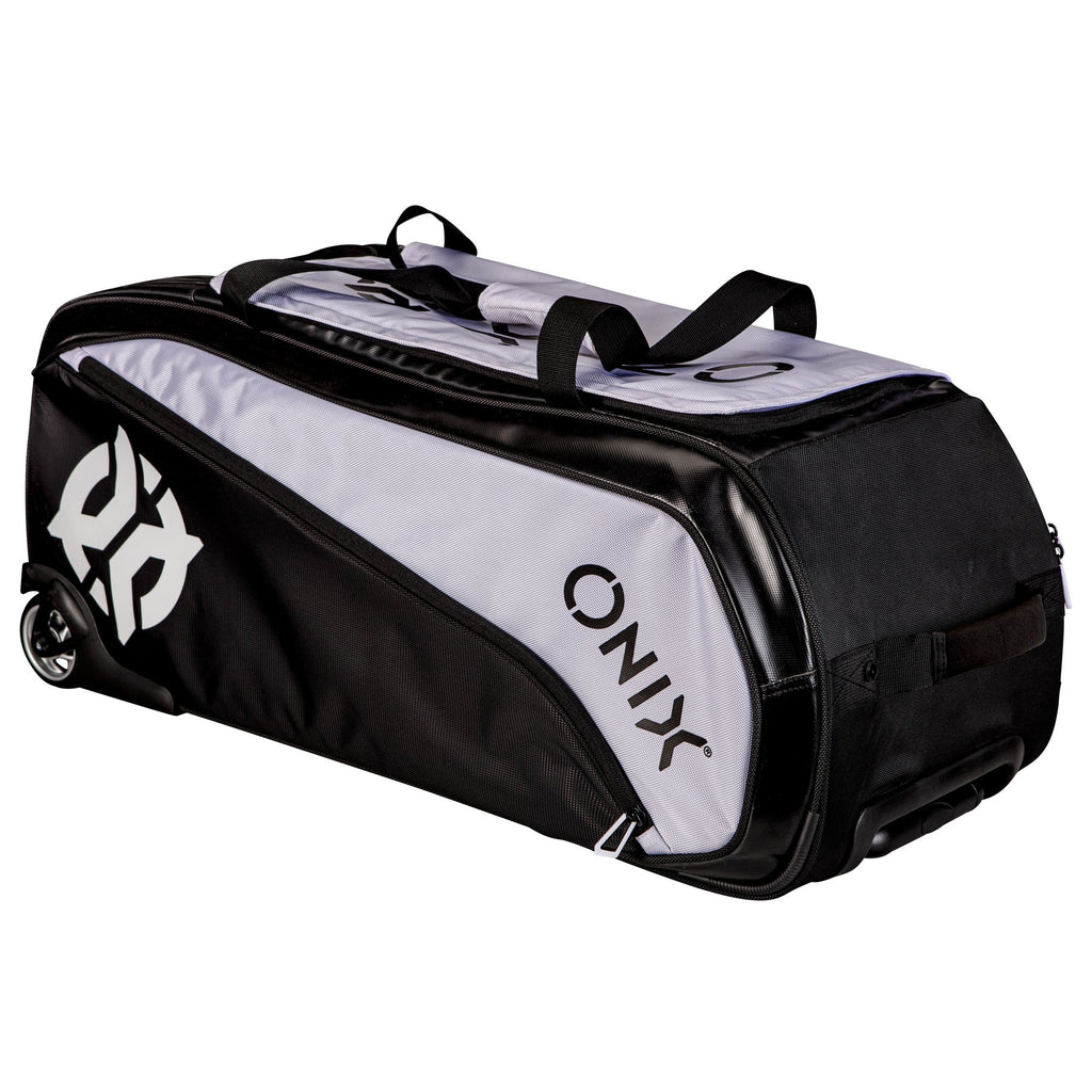 White & Black Pro Team Wheeled Duffel Bag by Purely Pickleball sold by Purely Pickleball